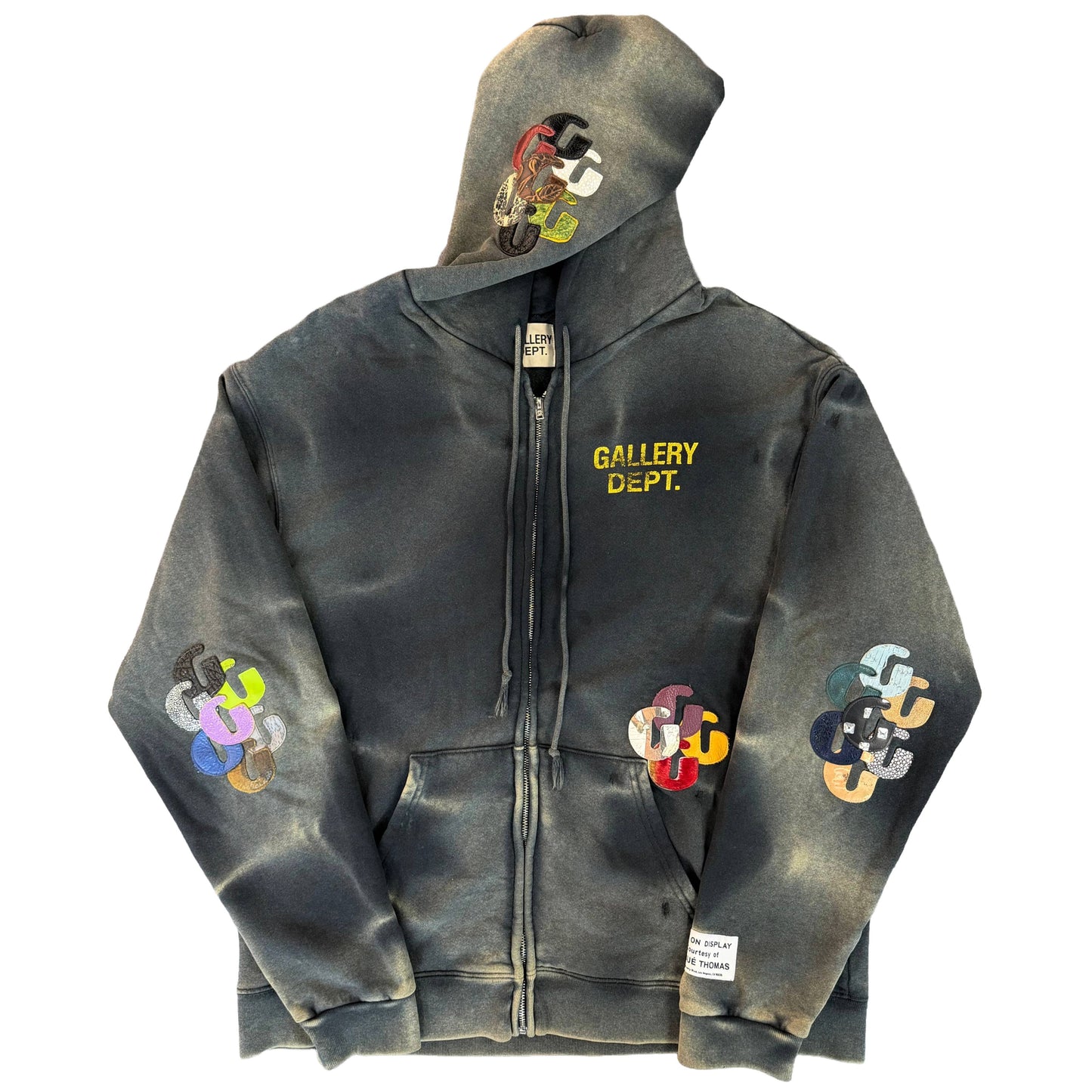 Gallery Dept. Sun Faded G-Patch Zip-Up Hoodie Black