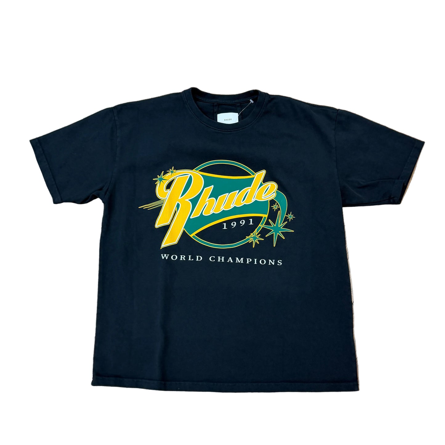 Rhude Full Count Tee Vintage Black/Yellow/Green