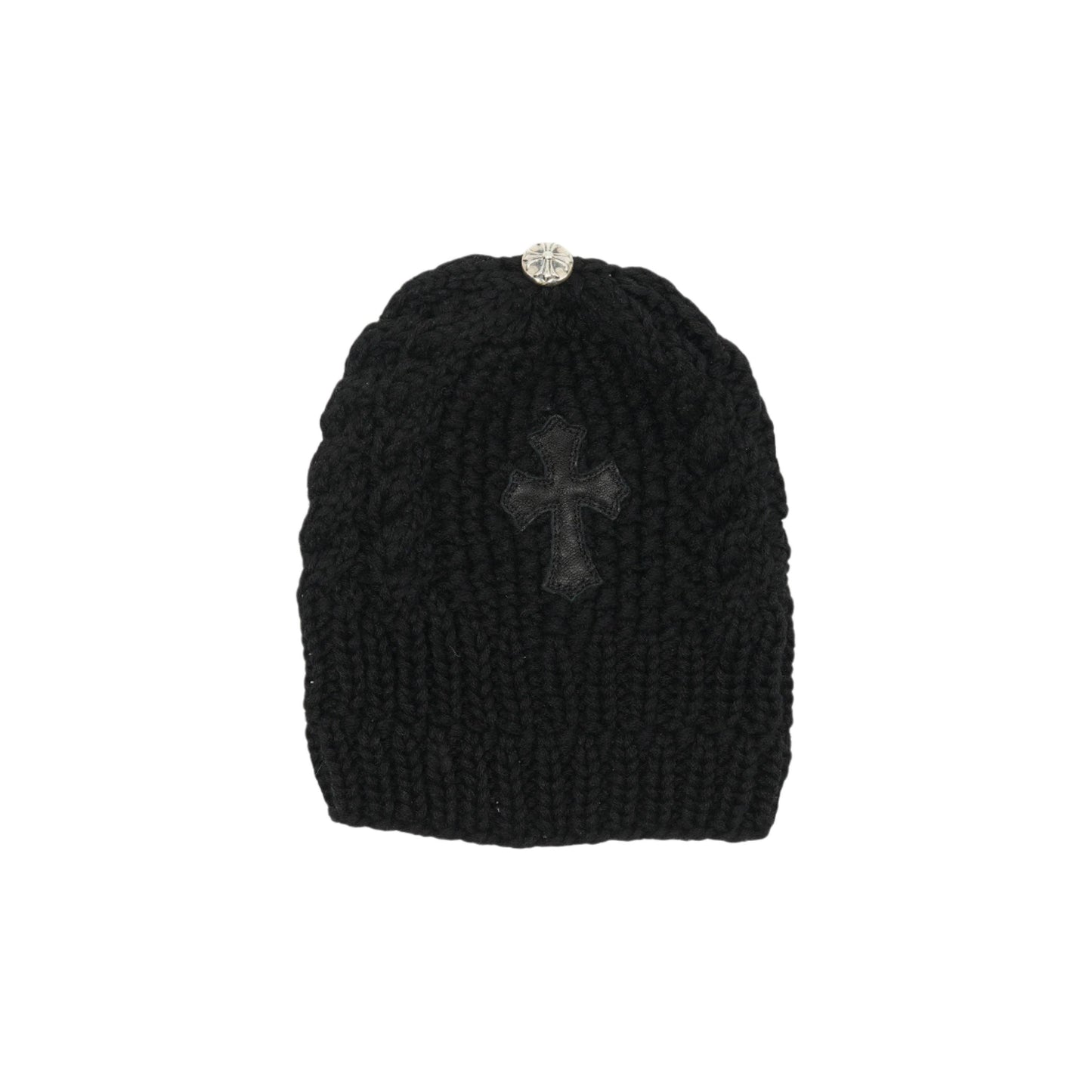Chrome Hearts Leather Cross Patch Beanie Black (Women's/Kids)