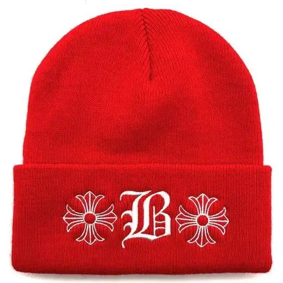 Chrome Hearts Bella Hadid Cross Embroidered Beanie Red