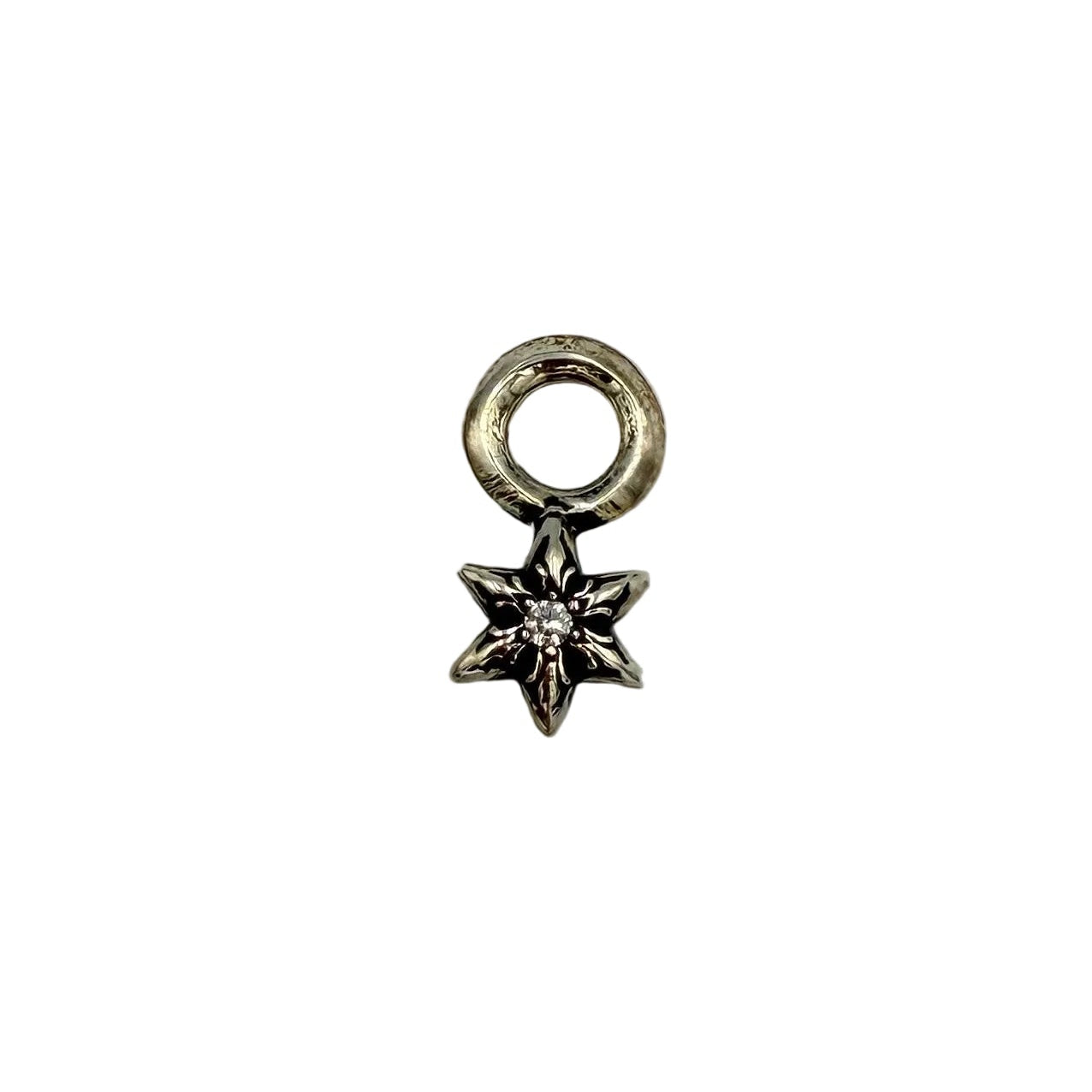 Chrome Hearts Silver 6 Point Star Charm Pendant (with Diamond)