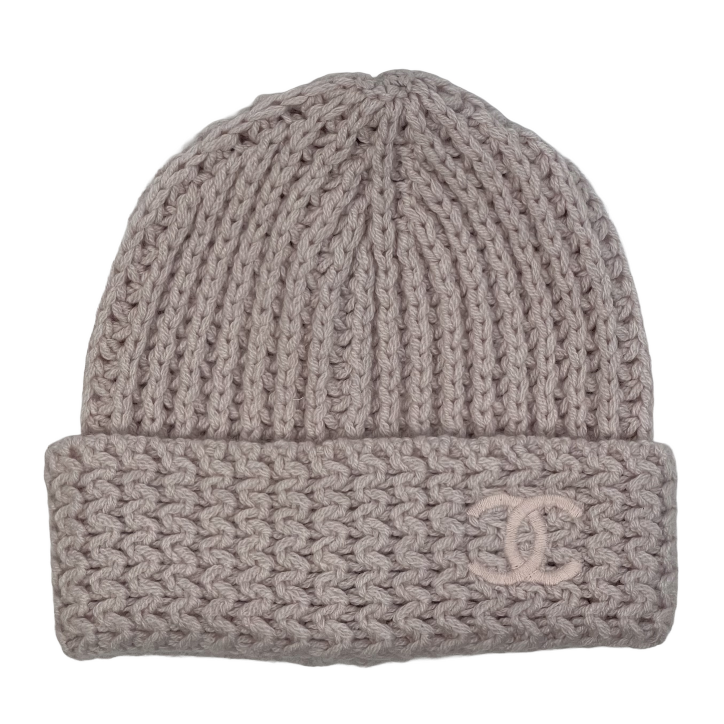 Chanel Cloche Cashmere Beanie Rose Pink/Ecru