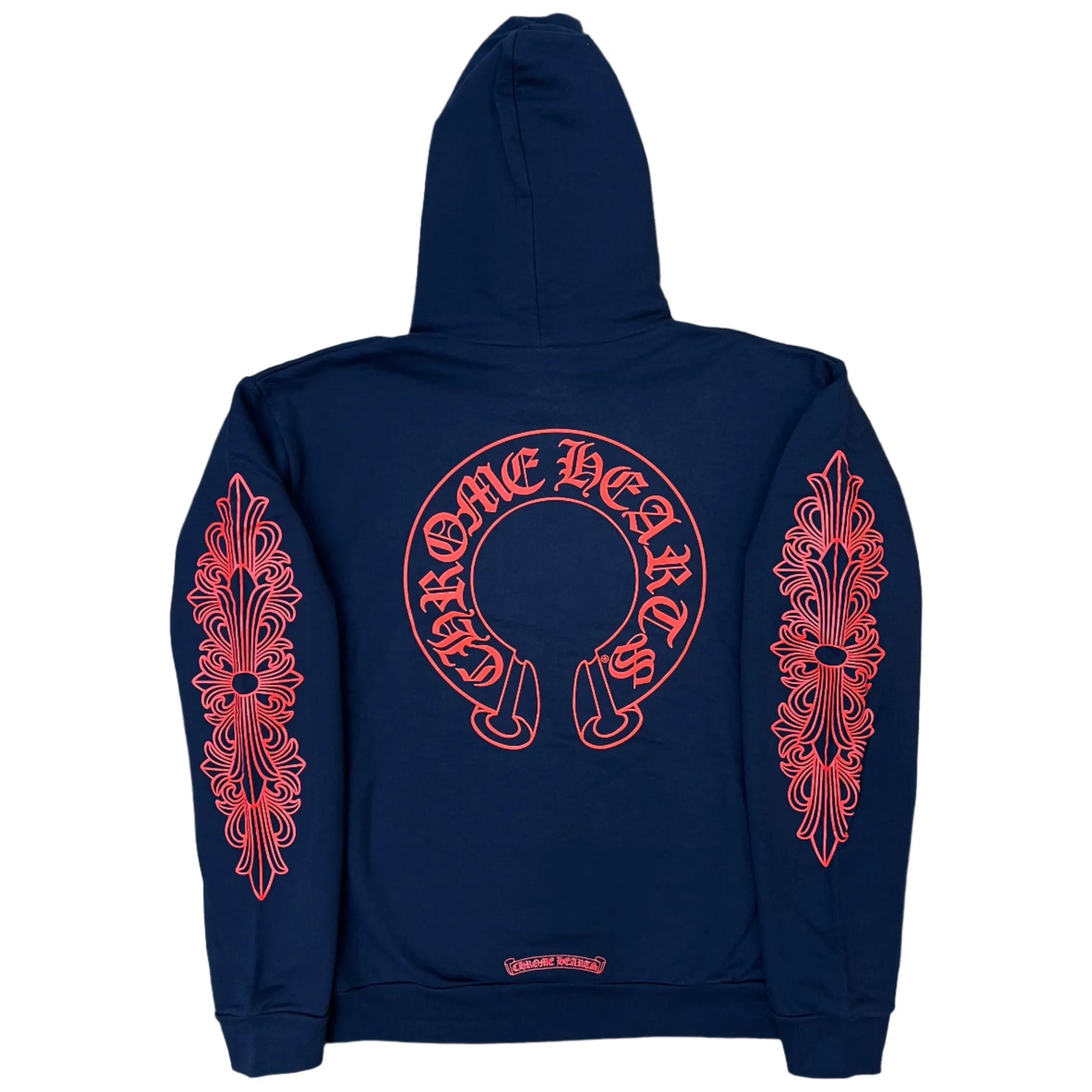 Chrome Hearts Horseshoe Floral Hoodie Navy/Red
