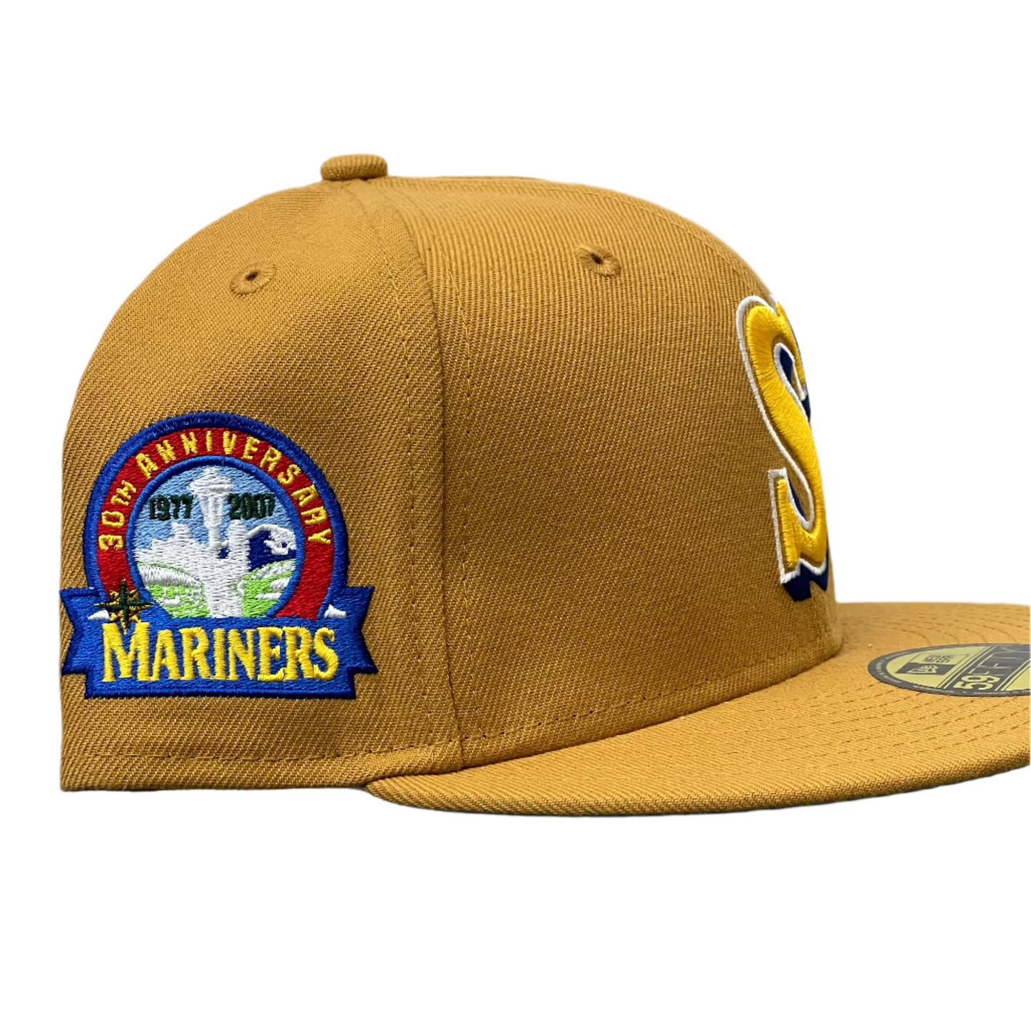 Sinclair New Era Seattle Mariners 30th Anniversary Patch Fitted Hat Mustard