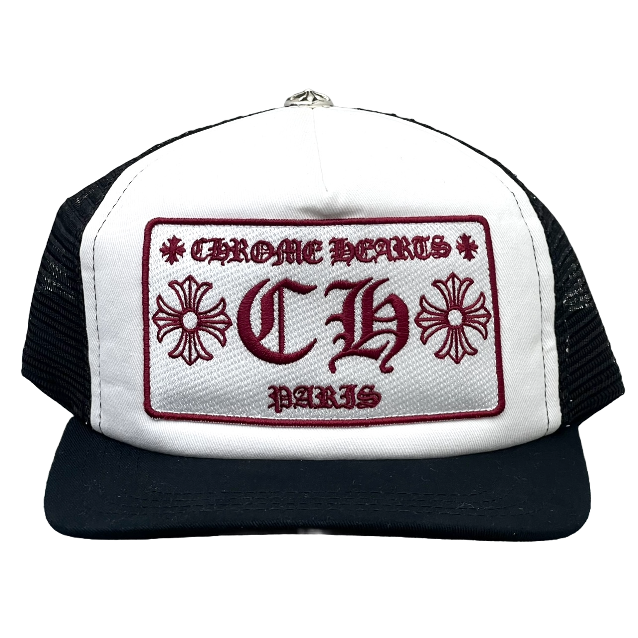 Chrome Hearts Paris Store Exclusive CH Trucker Hat Black/White/Red