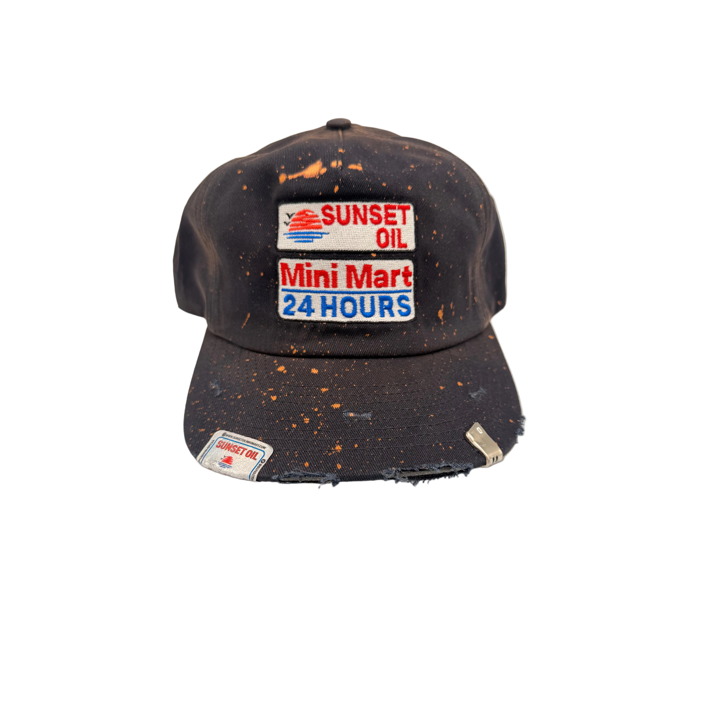 Sunset Oil Bleach Day Hat Navy
