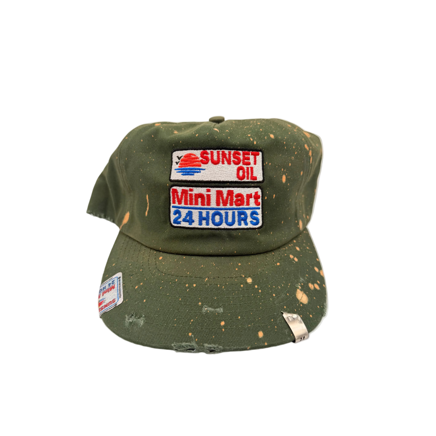 Sunset Oil Bleach Day Hat Green