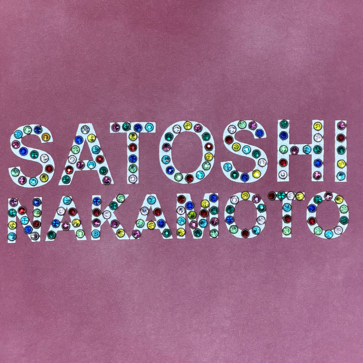 Satoshi Nakamoto Studded Logo Tee Washed Red