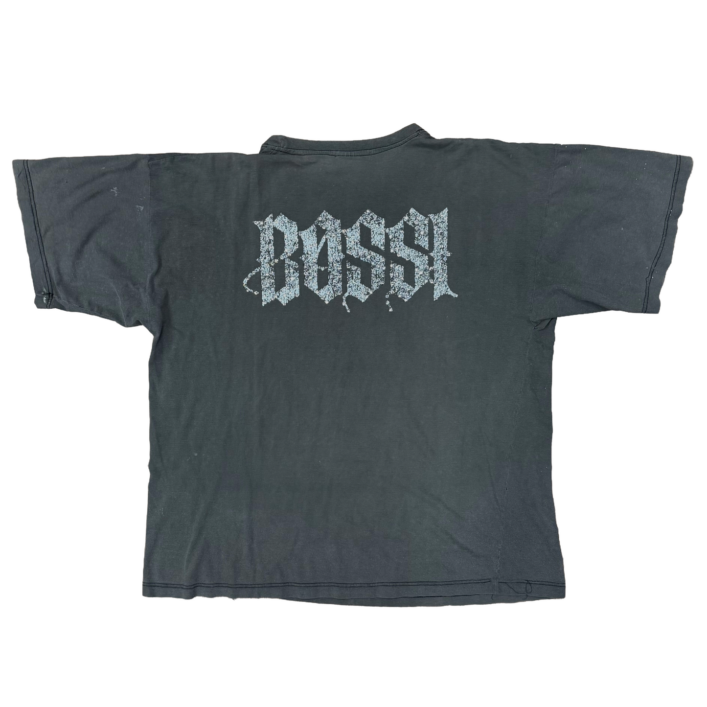 Bossi Vintage Van Damme L'Impact Martial Arts Rhinestone T-Shirt Grey