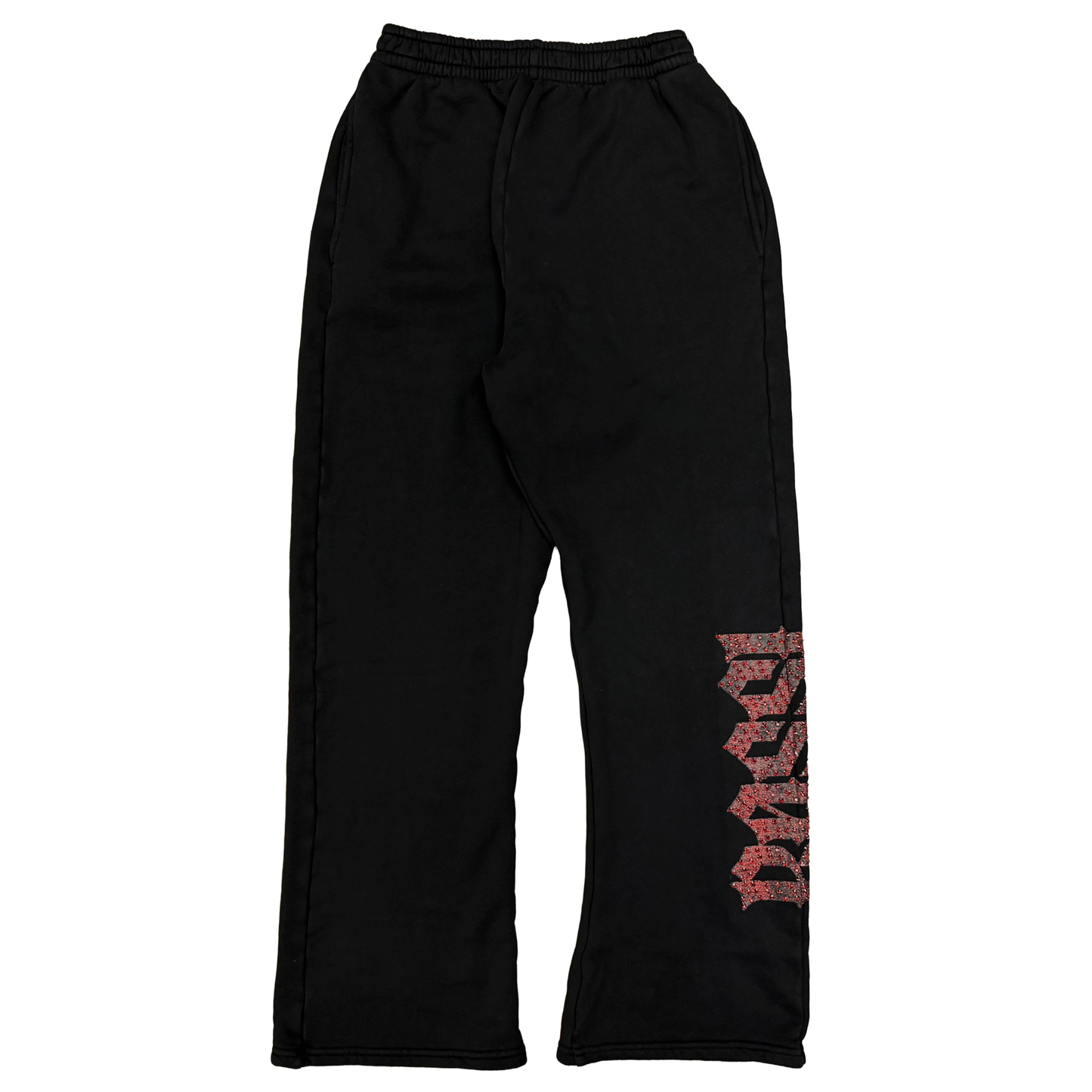 Bossi Rhinestone Logo Sweatpants Black/Red
