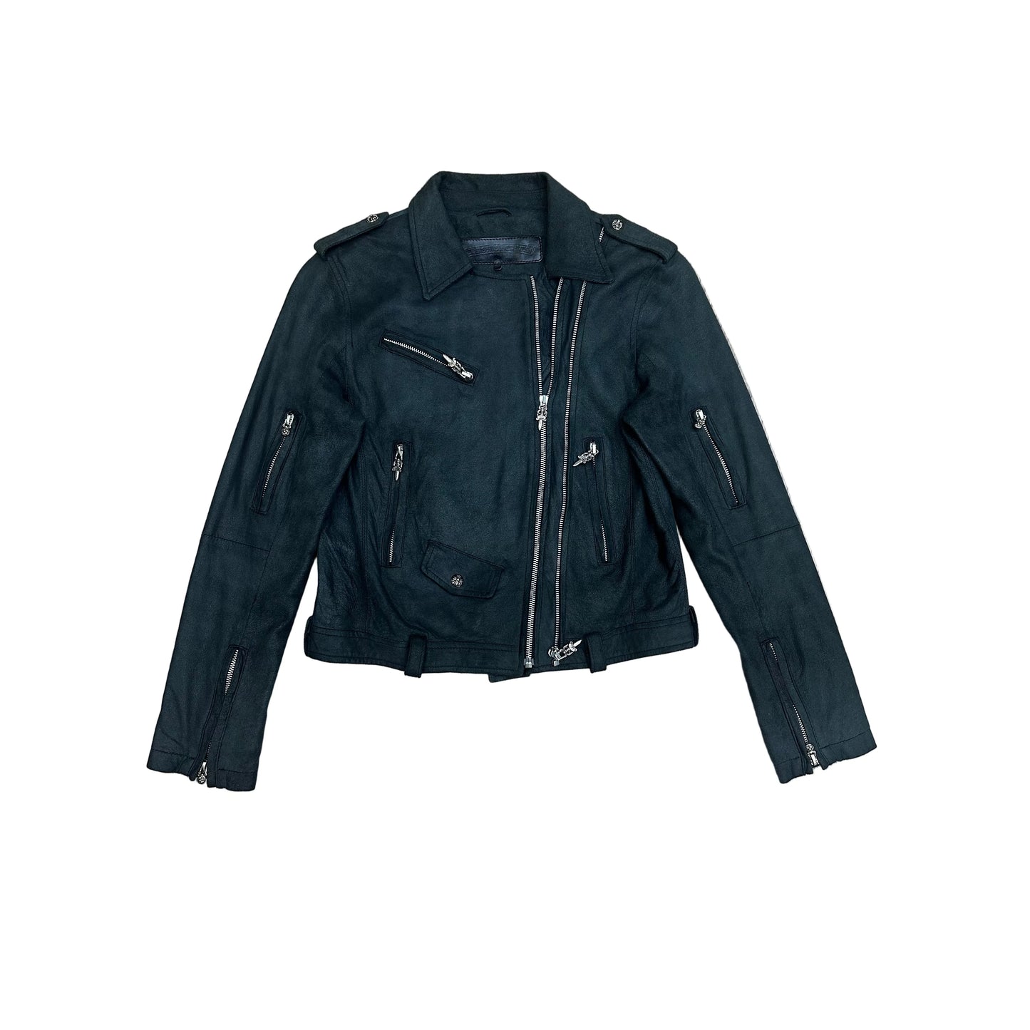 Chrome Hearts Suede Zip Up Jacket Black