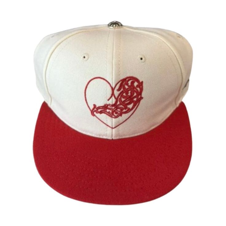 Chrome Hearts Love You Fitted Hat Cream/Red
