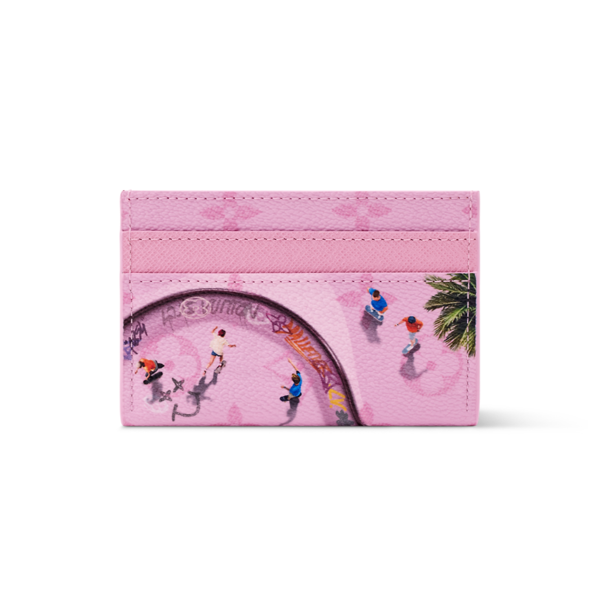 Louis Vuitton Double Card Holder Skateboard Pink