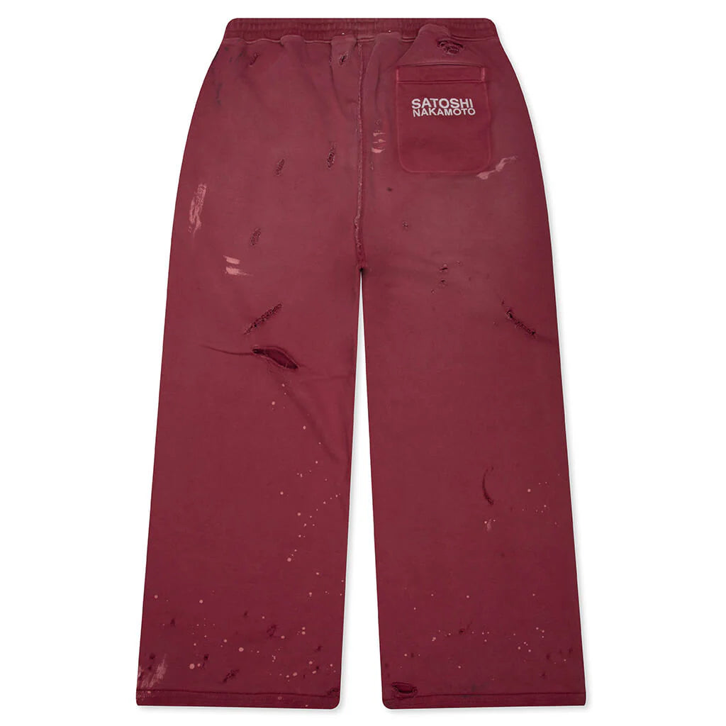 Satoshi Nakamoto Luke Fleece Sweatpants Burgundy