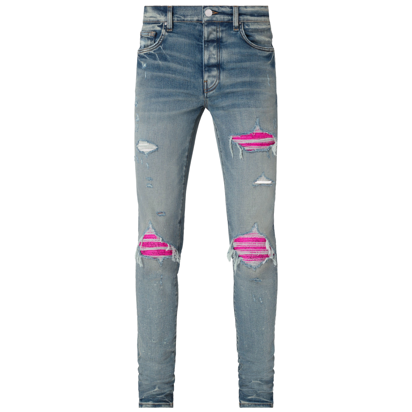 Amiri Cracked Pink Leather MX1 Clay Indigo