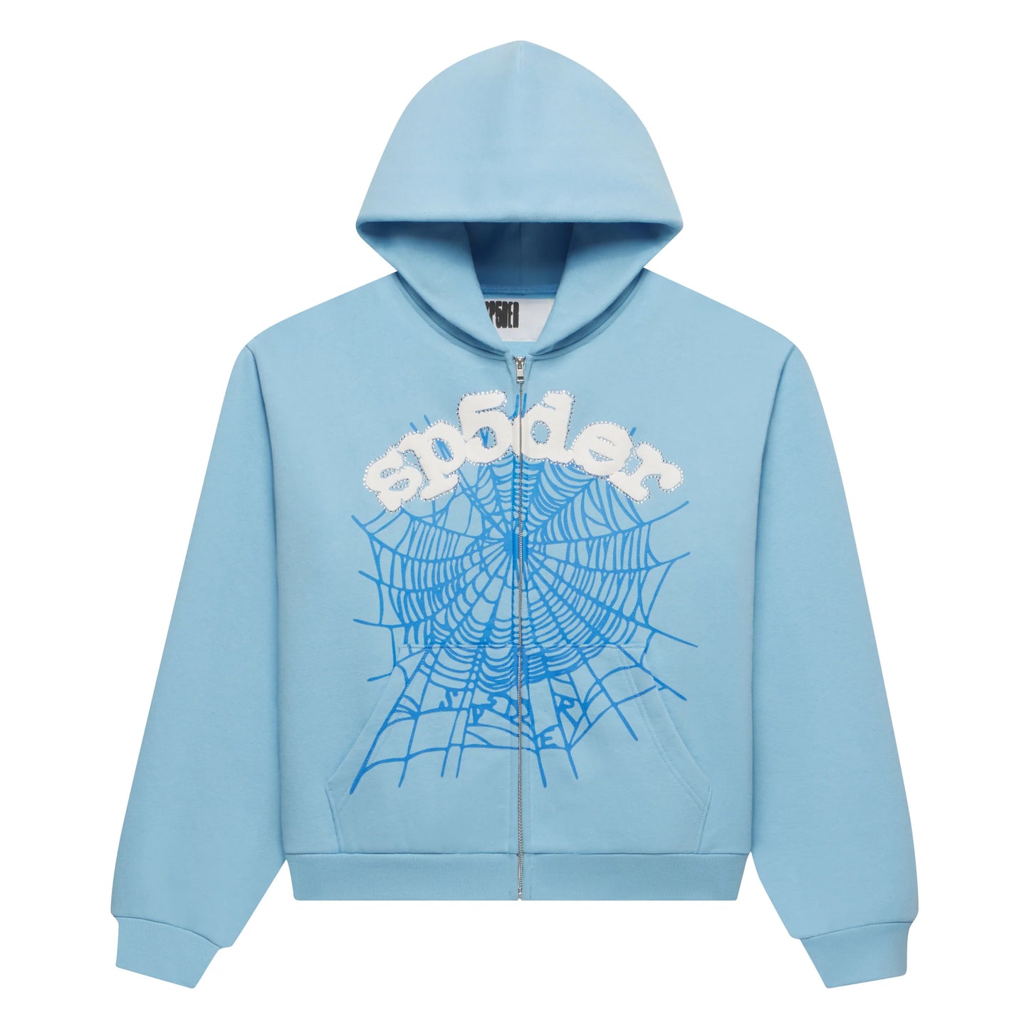 Sp5der OG Web Zip-Up Hoodie Sky Blue
