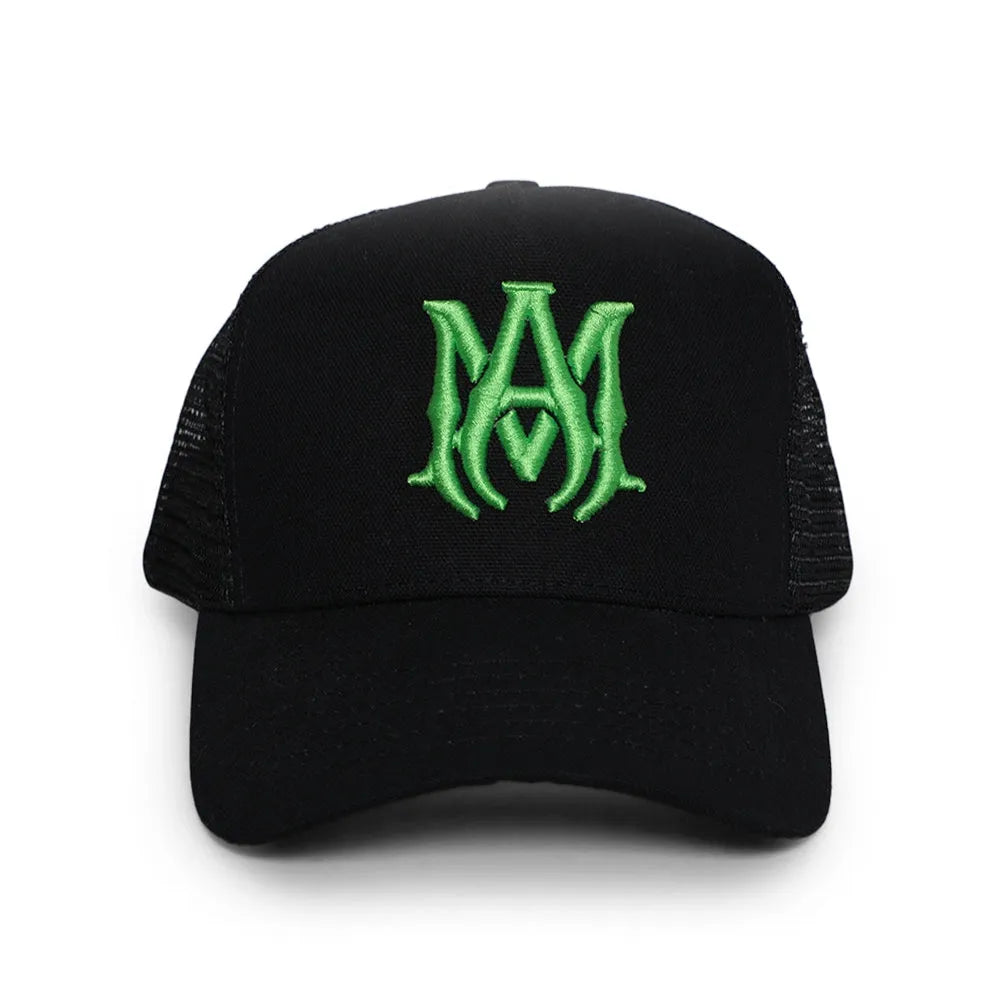 Amiri MA Logo Trucker Hat Black