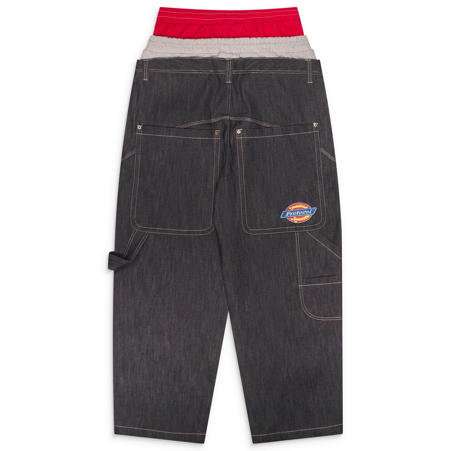 Protocol Index 3 Layered Denim Pants Indigo Blue
