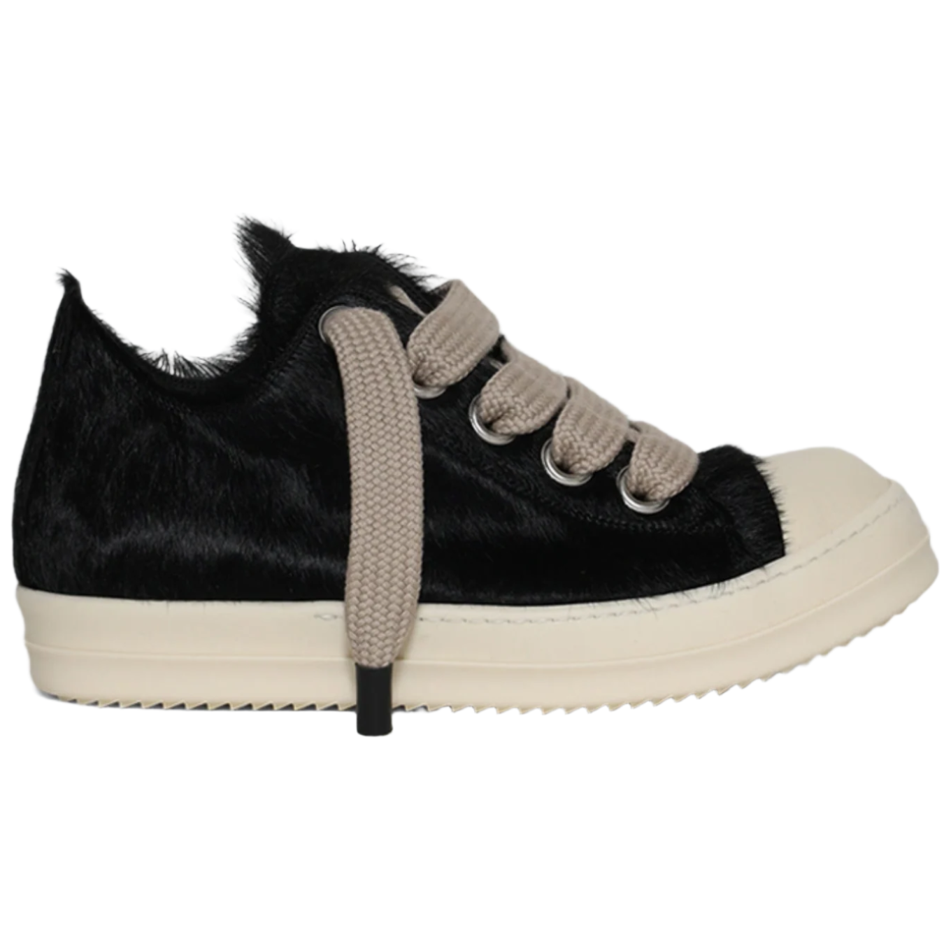 Rick Owens FW25 Concordians Pelliccia Jumbo Laced Low Sneakers Black/Milk/Milk