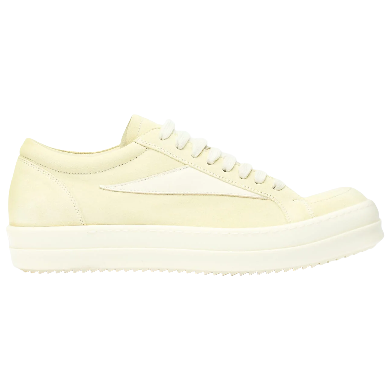 Rick Owens SS26 Temple Suede Vintage Low Sneakers Butter/Milk/Milk