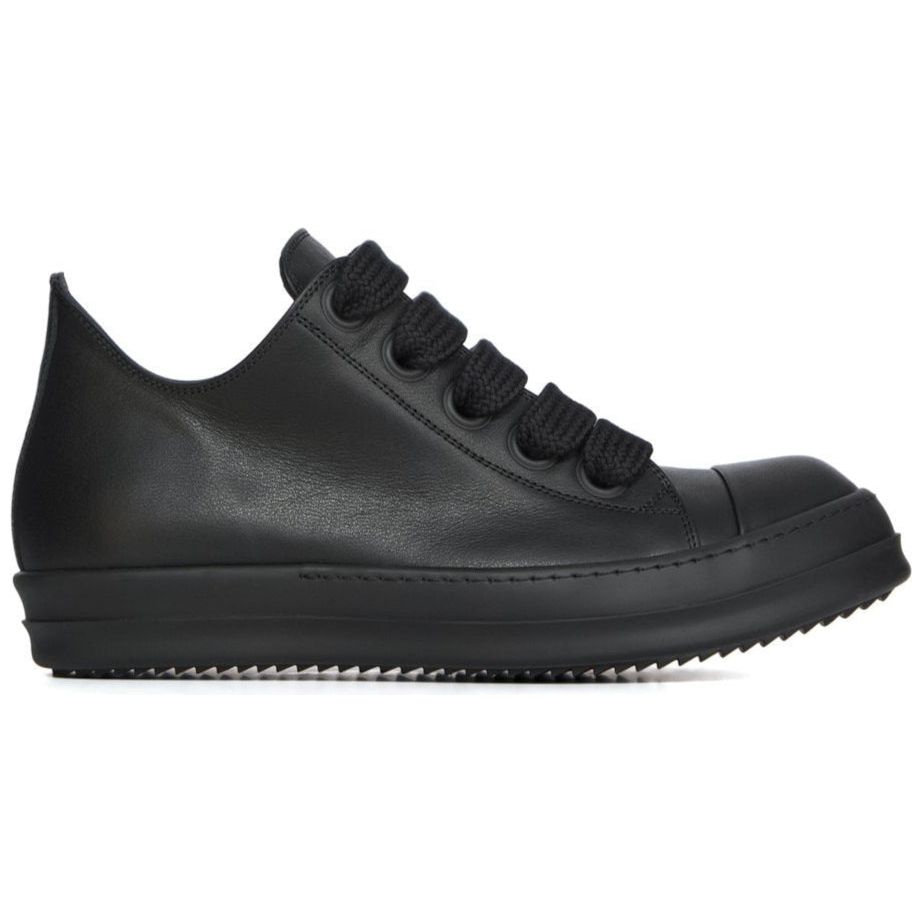 Rick Owens FW25 Concordians Jumbo Laced Low Sneakers All Black