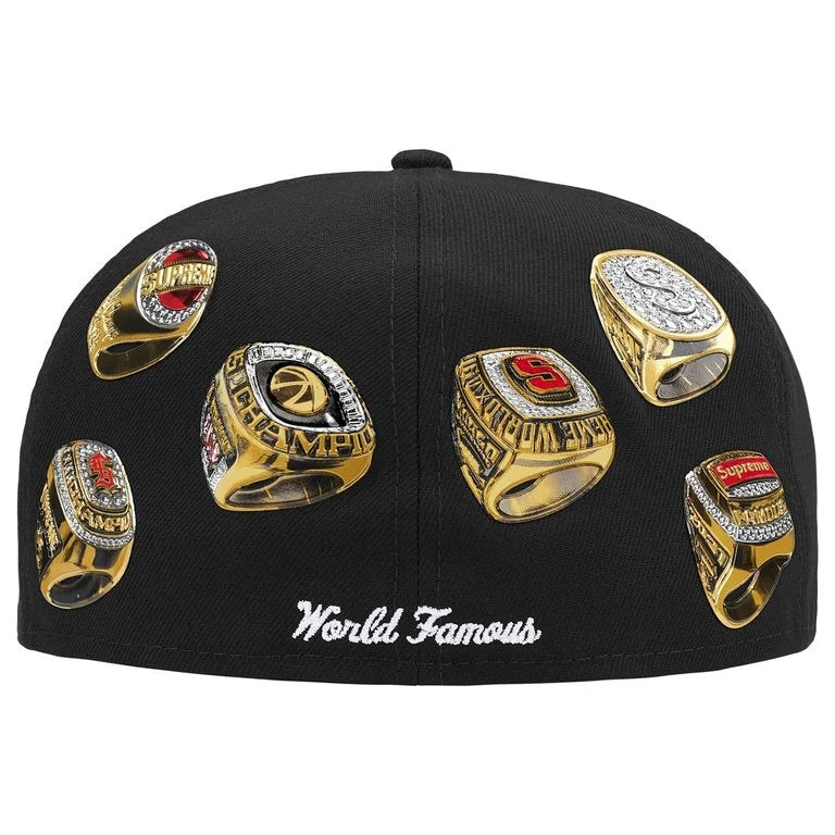 Supreme Rings Box Logo New Era® Fitted Hat Black
