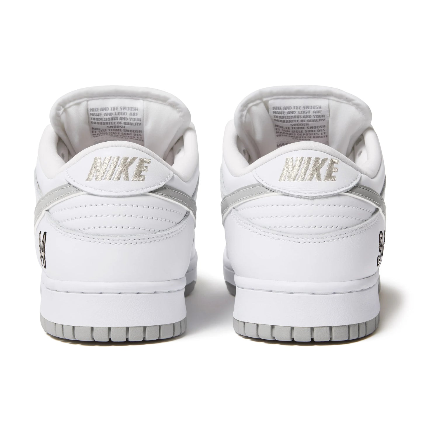 Nike SB Dunk Low Supreme 94 White Metallic Silver