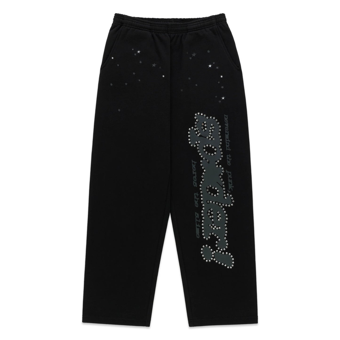 Sp5der Rhinestone Punk V2 Sweatpant Black