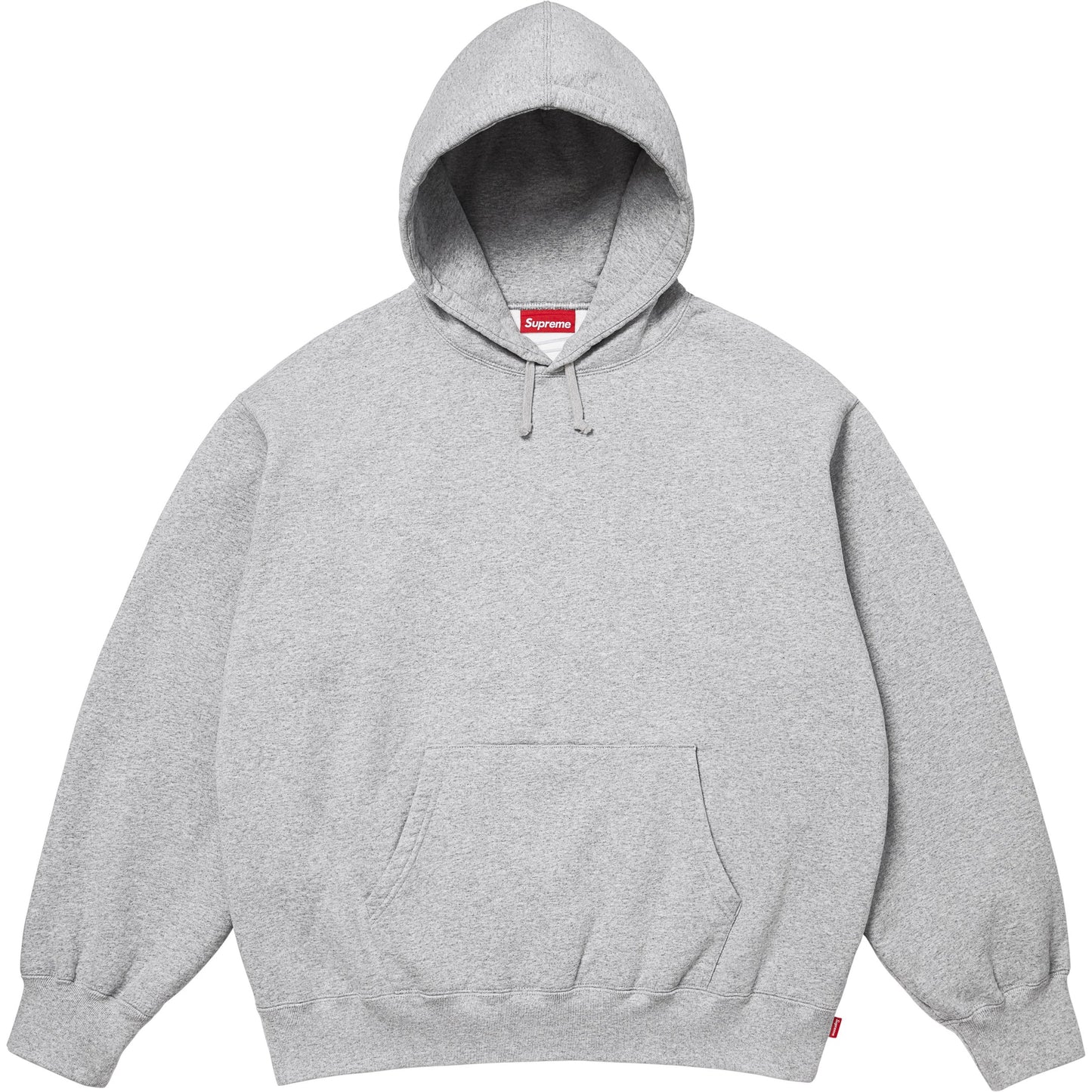 Supreme Satin Appliqué Hooded Sweatshirt Heather Grey (SS26)