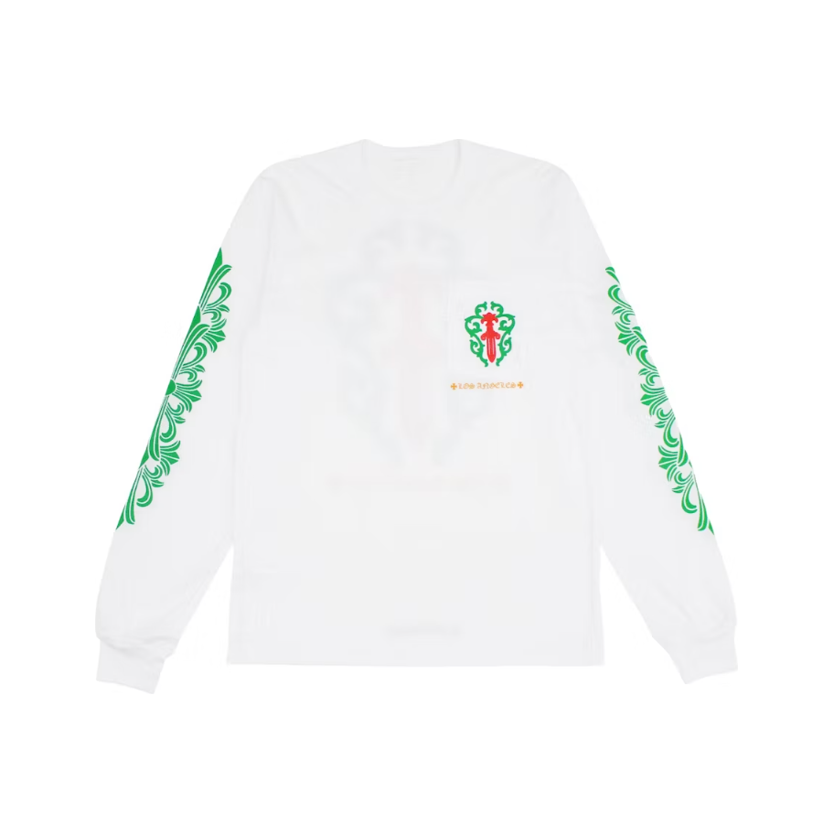 Chrome Hearts Los Angeles Exclusive Dagger L/S T-shirt White/Green/Red