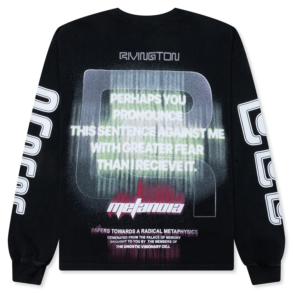 RIVINGTON roi Rebis Sentence Garden LS Tee Jet Black