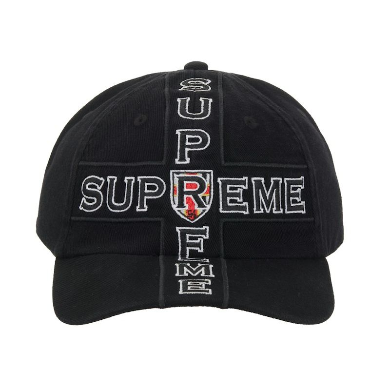Supreme Cross 6-Panel Cap Black