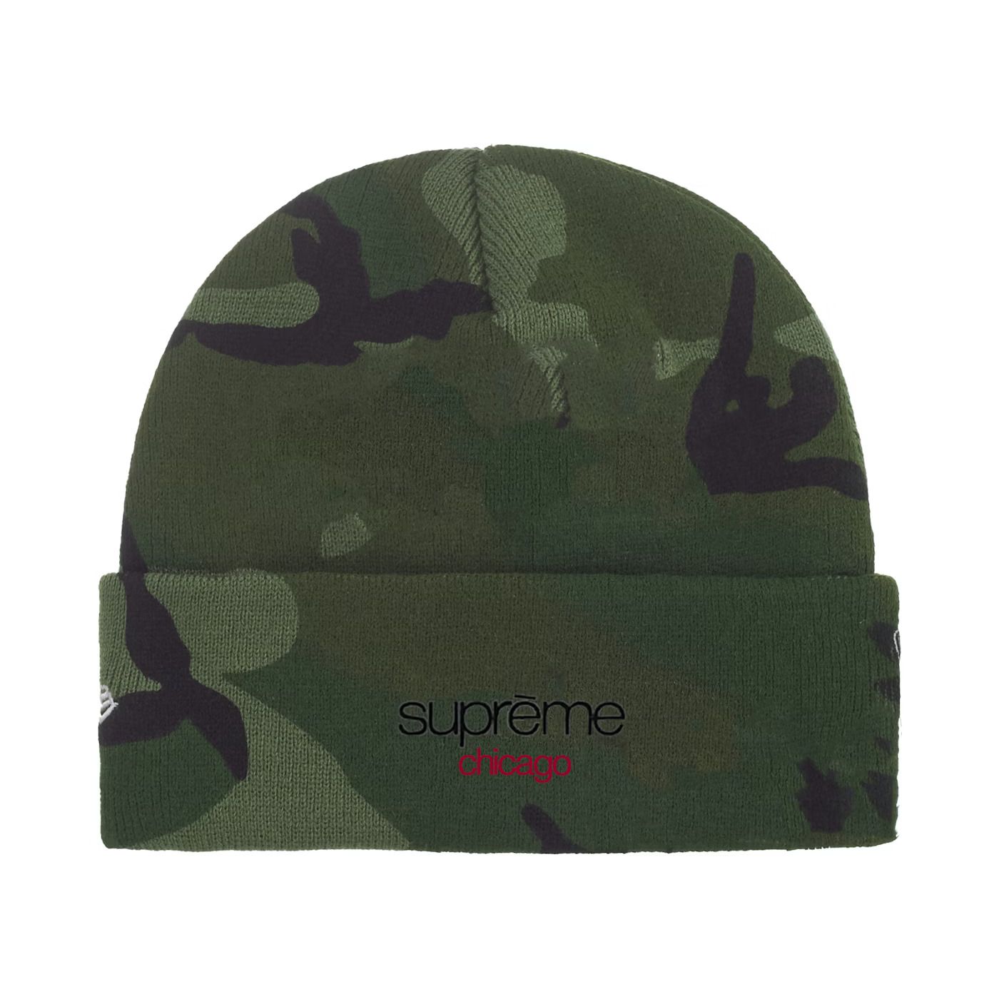 Supreme New Era® Classic Logo Shop Beanie Woodland Camo