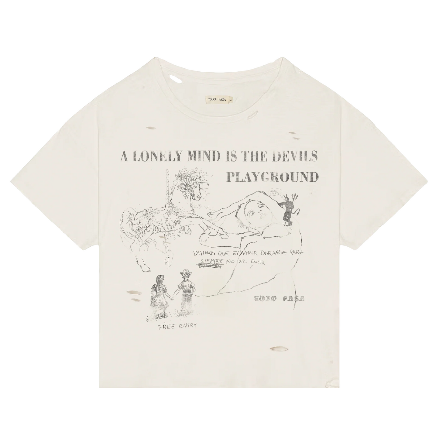 Todo Pasa A Lonely Mind T-Shirt Cream