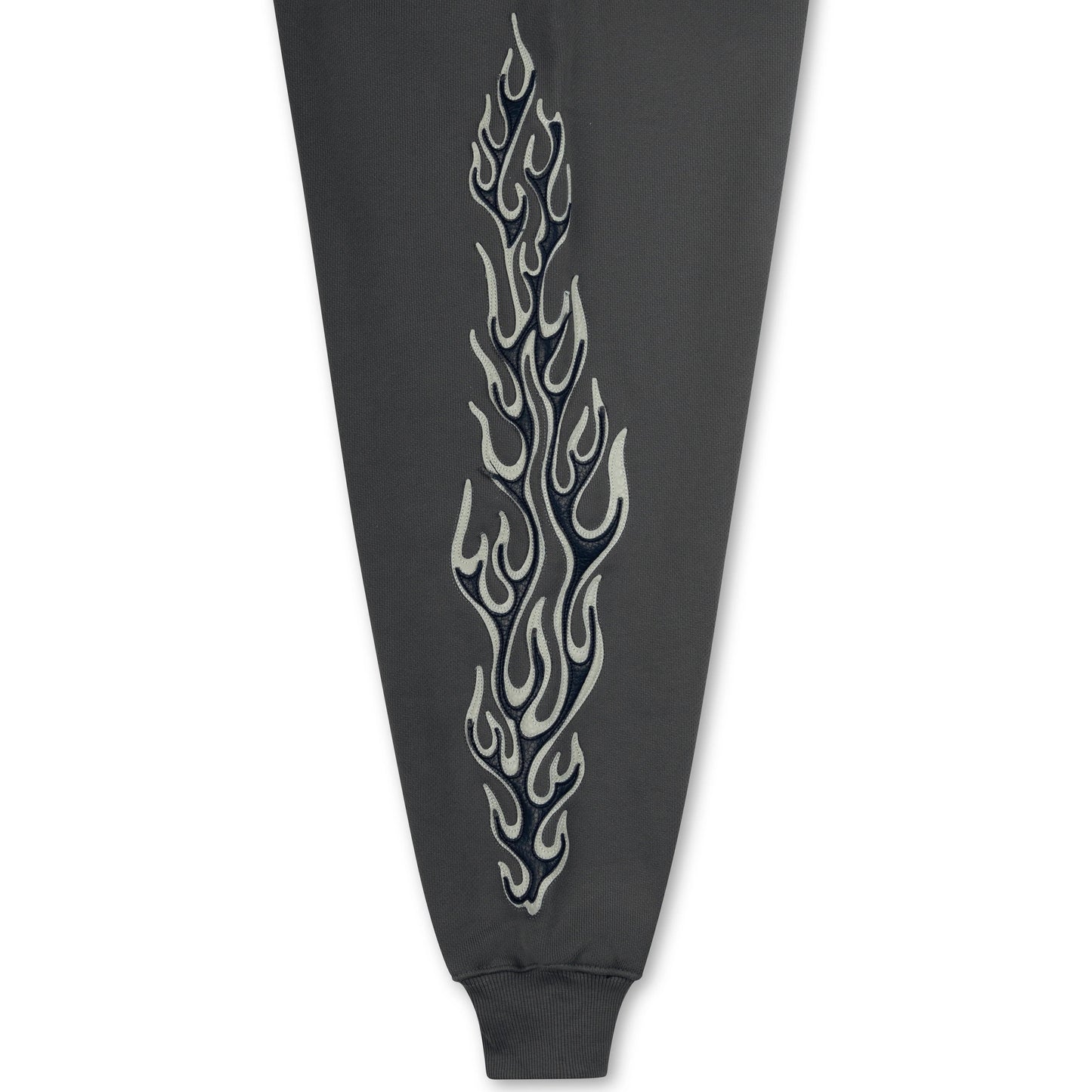 Thug Club Leather Flame Hoodie Grey