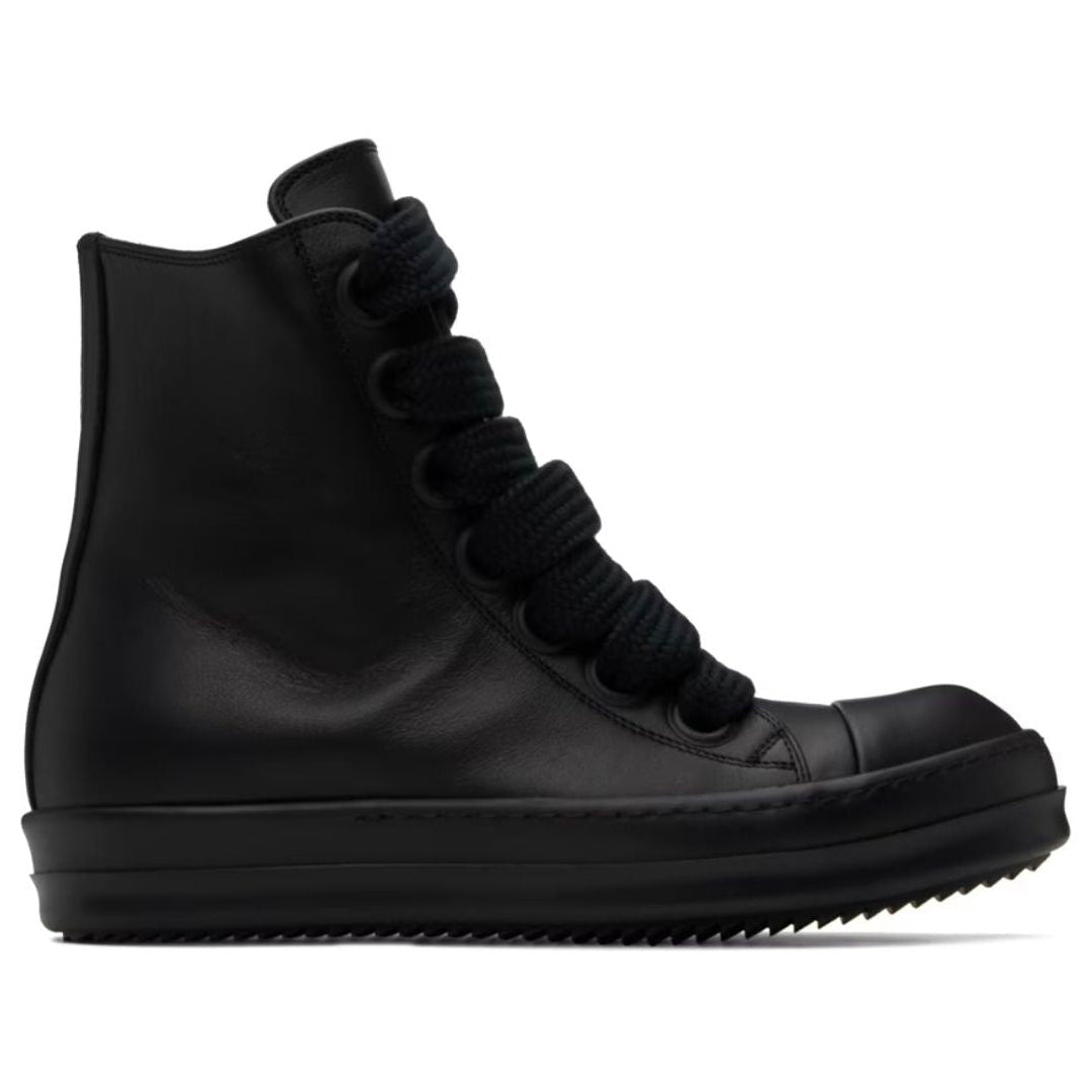 Rick Owens SS24 Lido Jumbo Laced High Sneakers Triple Black