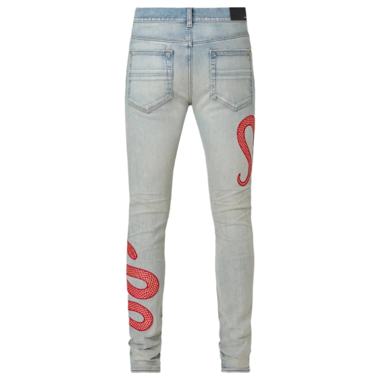 Amiri Snake Skinny Jean Antique Indigo