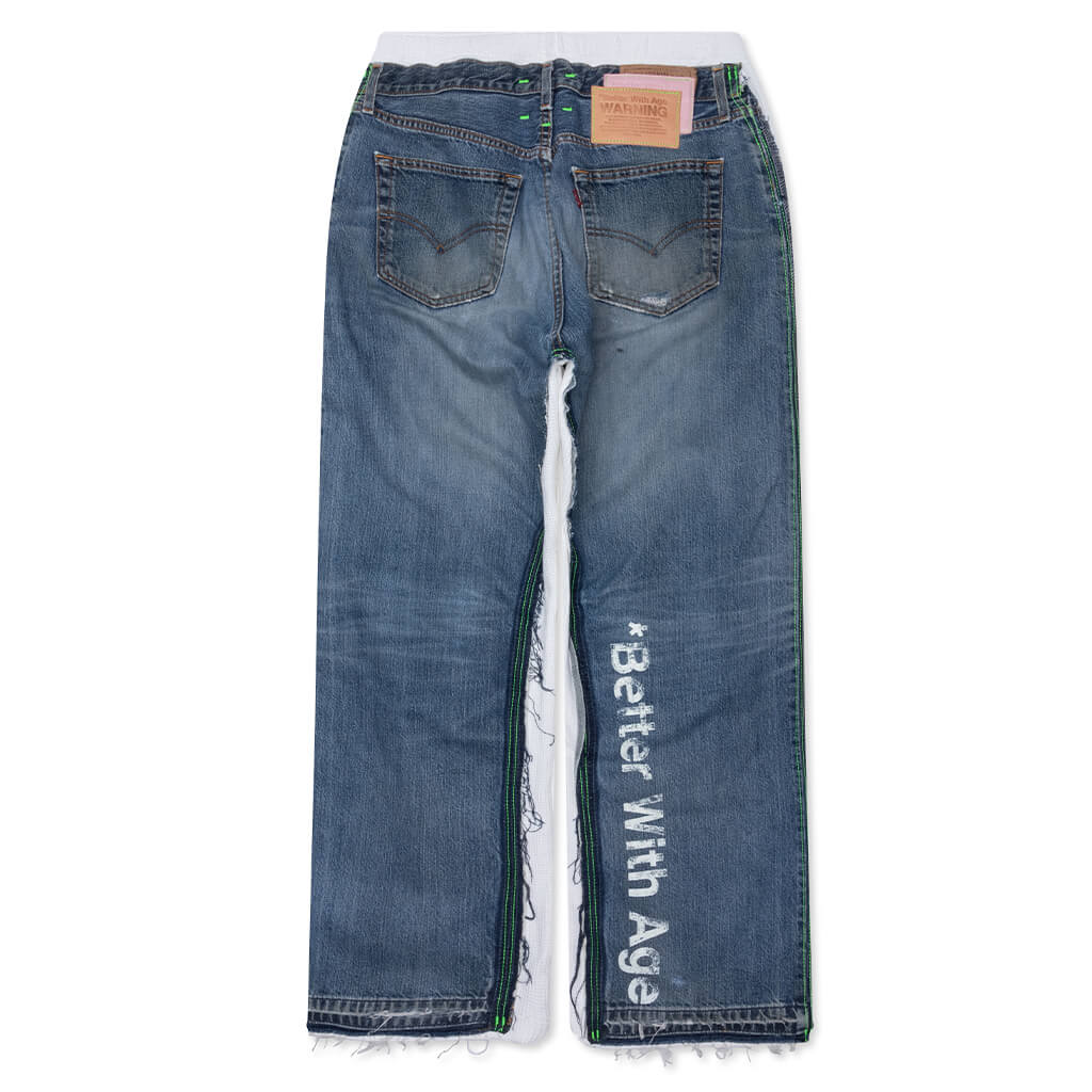 Better With Age Franklin Denim Sweatpants Indigo/White
