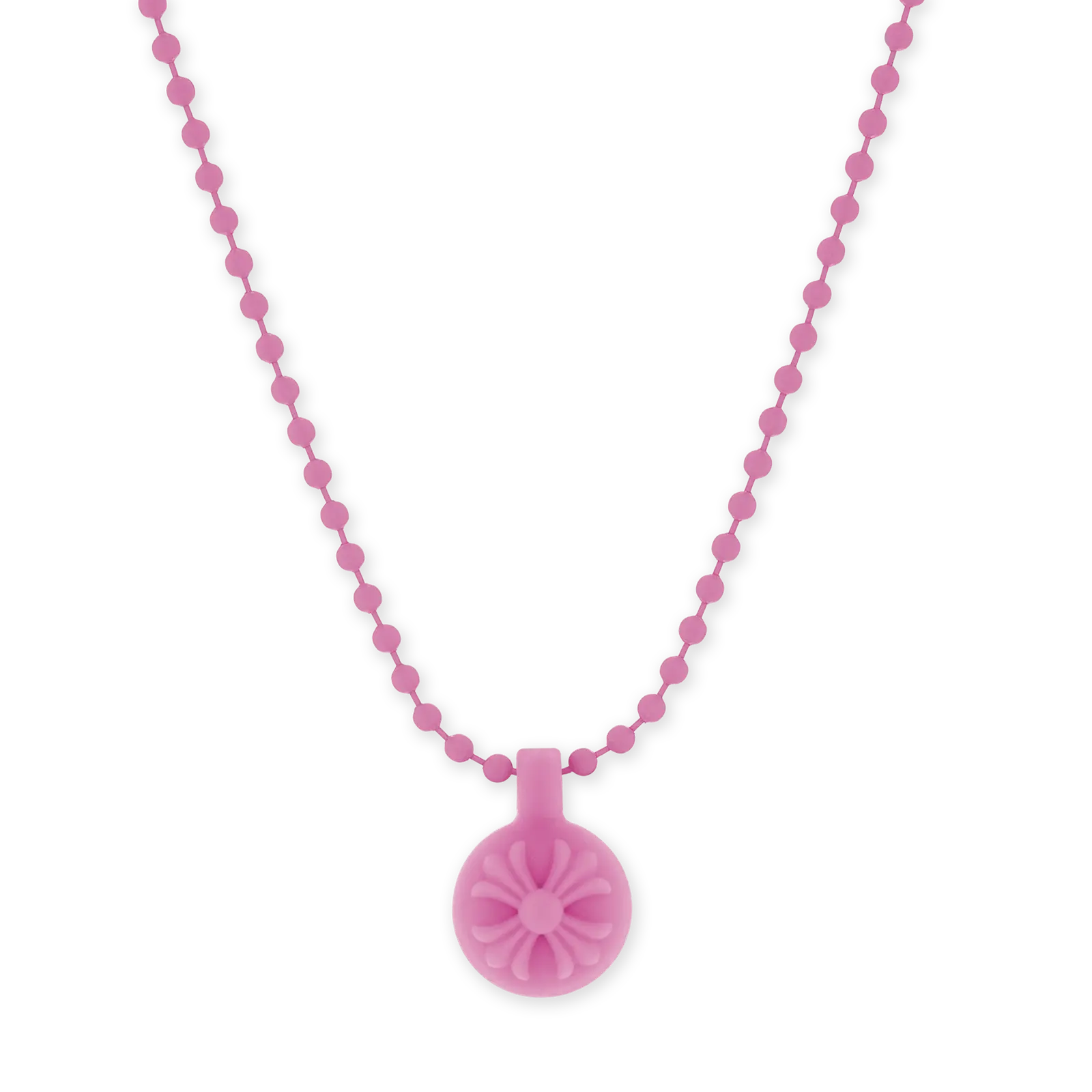 Chrome Hearts Silichrome Cross Ball Charm Necklace Pink – Endless 