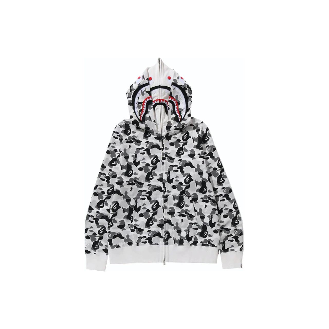 Bape grey hoodie shark best sale