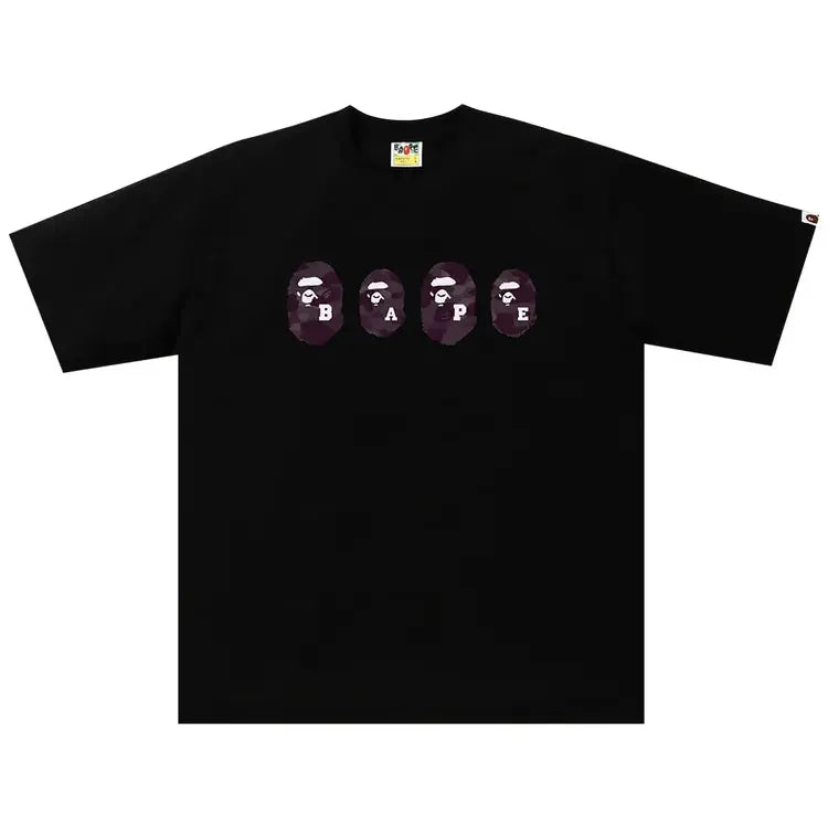 BAPE Color Camo Ape Head Relaxed Tee Black/Burgundy