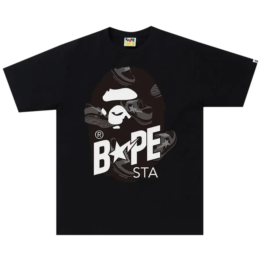 BAPE Random Bape Sta Ape Head Relaxed Tee Black/Grey
