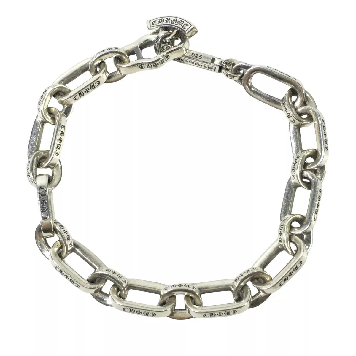Chrome Hearts Silver Paper E Chain Bracelet