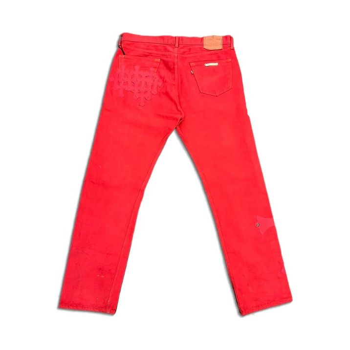 Chrome Hearts Cross Patch Jeans Red/Red