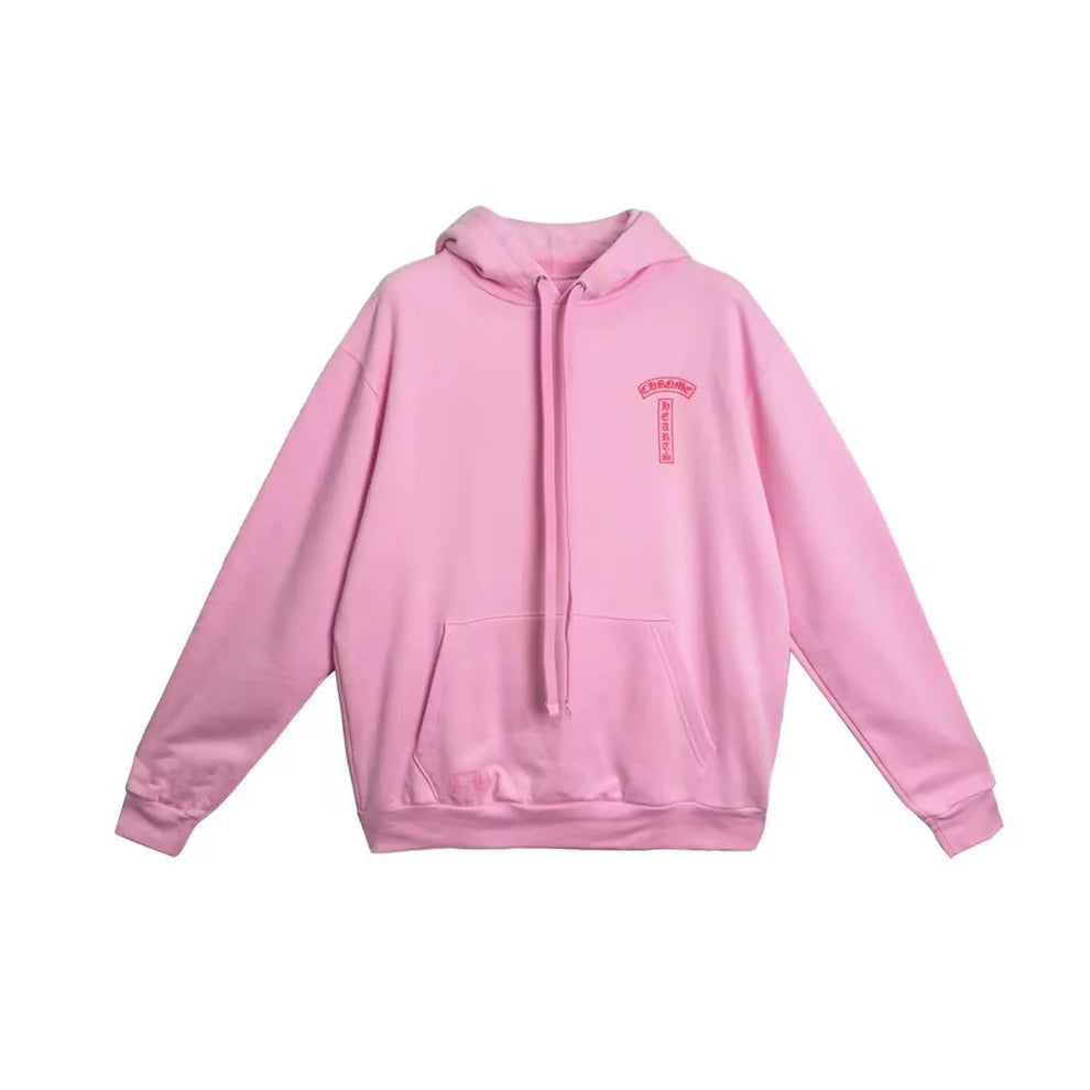 Pink chrome hearts hoodie hotsell
