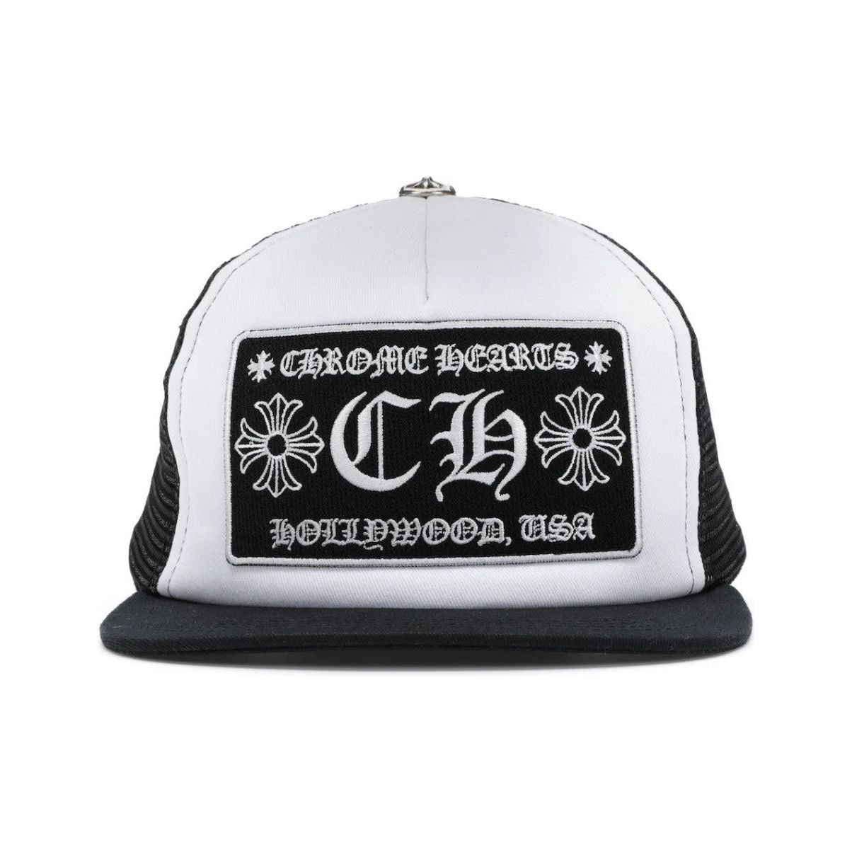 Chrome Hearts CH Hollywood Trucker Hat Black/White