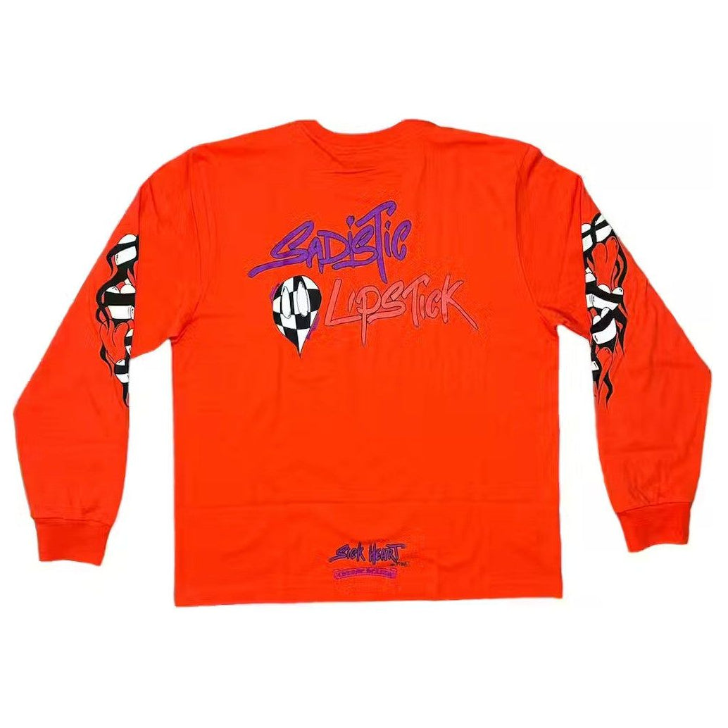 Chrome Hearts Matty Boy Sadistic Heart L/S T-Shirt Red