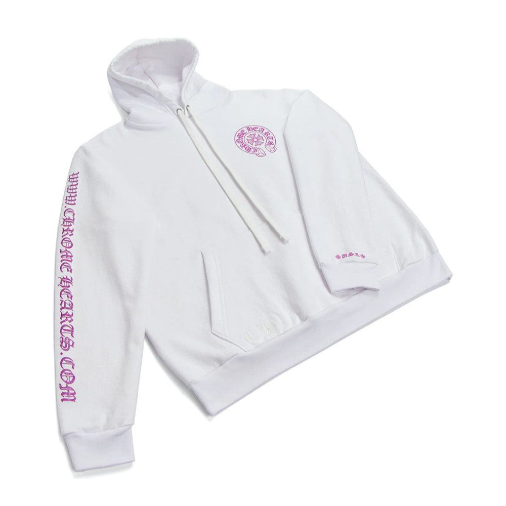 Chrome Hearts Purple Glitter Horseshoe Hoodie White (Online Exclusive)