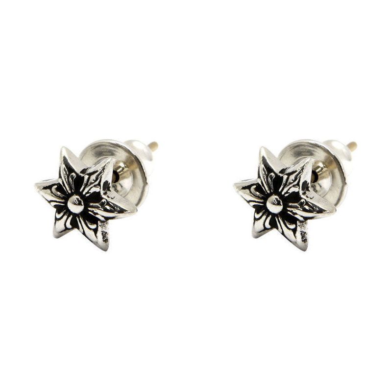 Chrome Hearts Silver Six Point Star Stud Earring Set