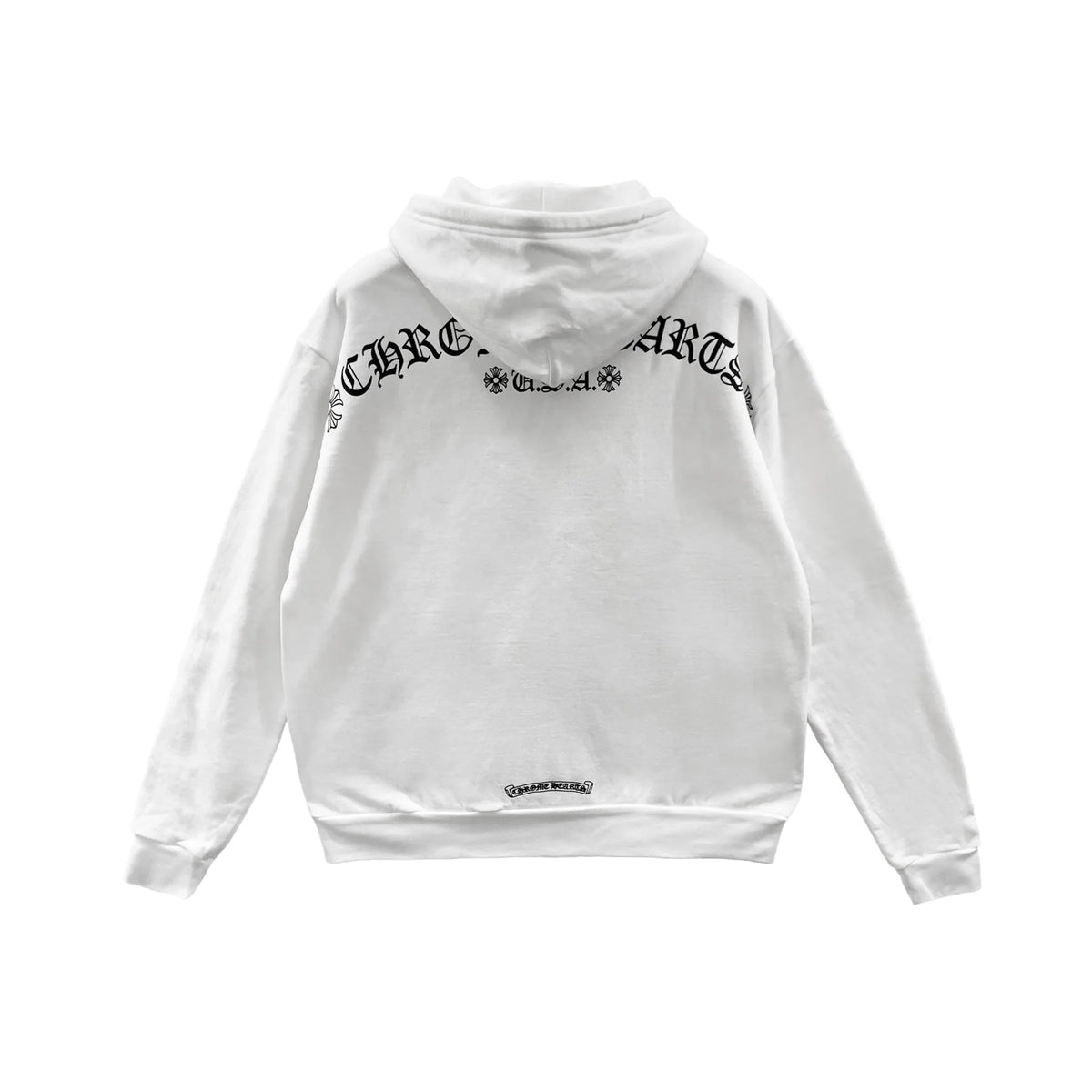 Chrome Hearts T Bar Scroll Logo USA Zip Up Hoodie White